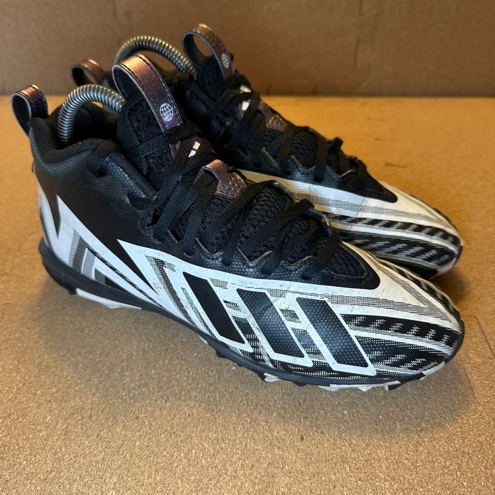Adidas Freak Spark MD Football Cleats Mens 6 Black White Mid Top